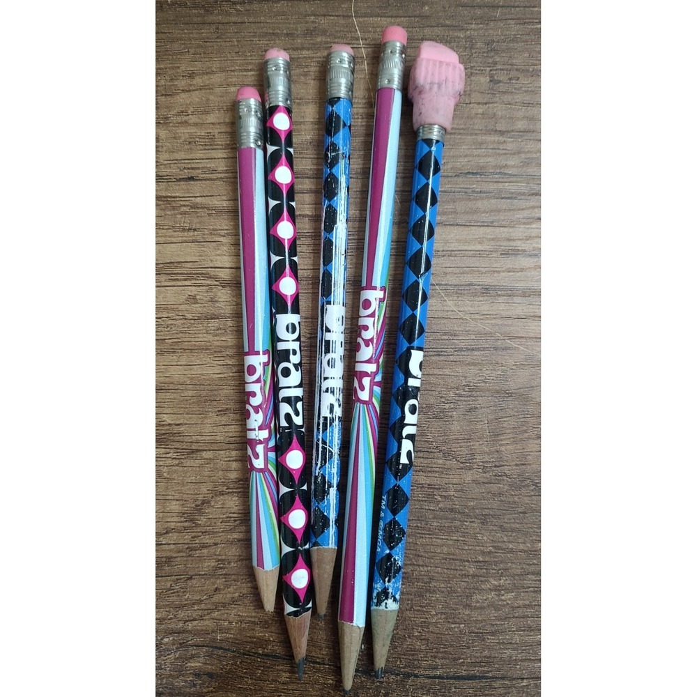 Y2K Bratz Pencil Lot Of 5 Stationary Pink Blue TM & MGA Vintage